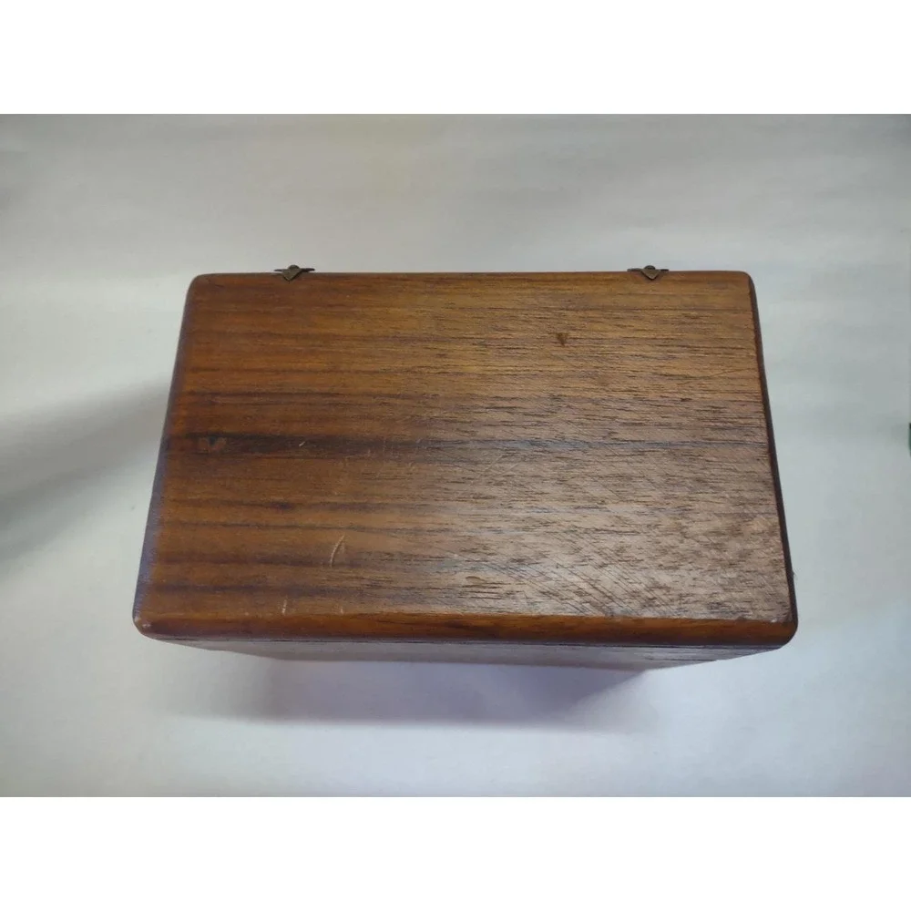 Vintage Wooden Recipe Box No Recipes Thick Wood Country Kitchen Decor